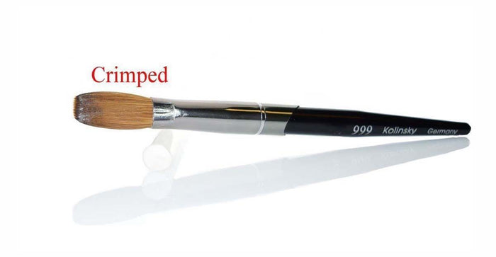 999 Titanium Handle - Kolinsky Acrylic Nail Brush For Manicure Powder (CRIMPED)