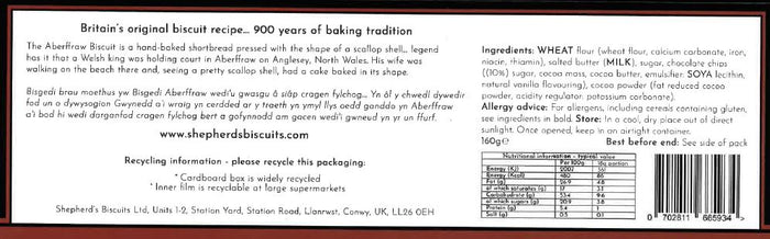 Aberffraw biscuits - Chocolate Shortbread