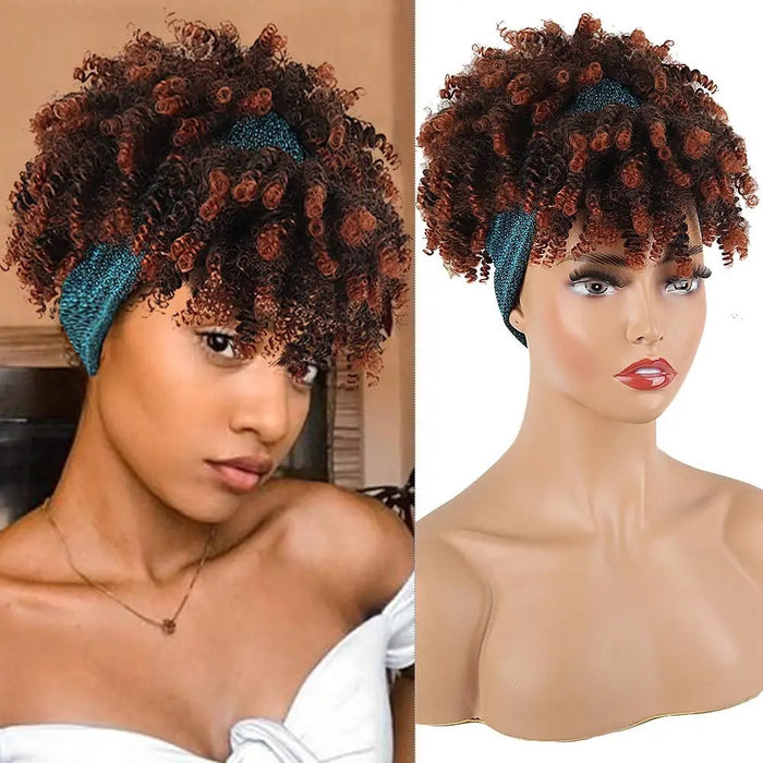 Afro Curly Headband Afro Fluffy Wig. Style 1