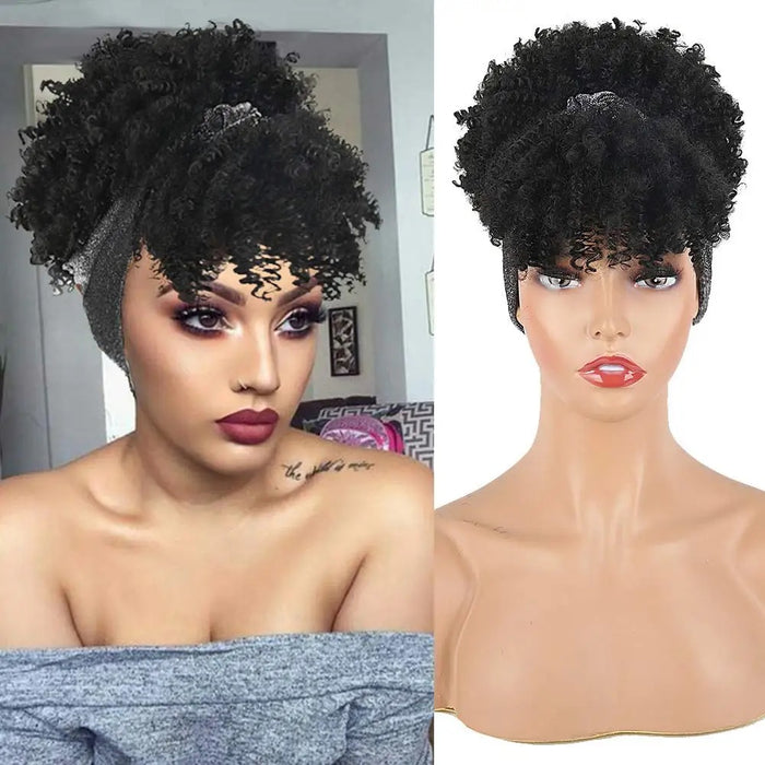 Afro Curly Headband Afro Fluffy Wig. Style 1