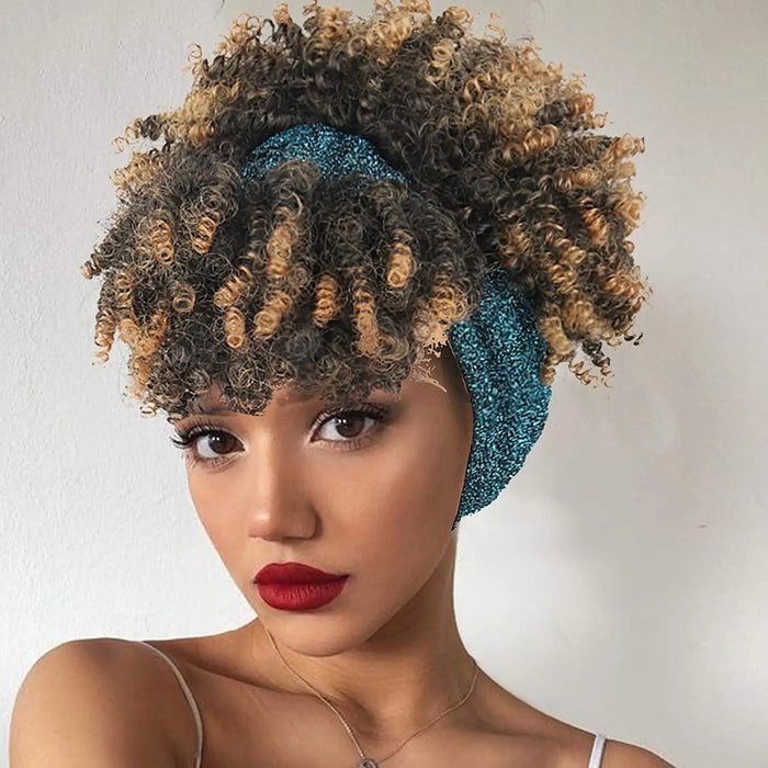 Afro Curly Headband Afro Fluffy Wig. Style 1