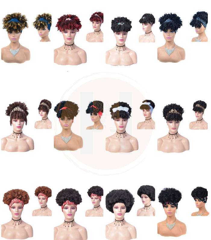 Afro Curly Headband Afro Fluffy Wig. Style 1