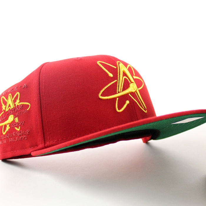ALBUQUERQUE ISOTOPES 2007 All Star Game New Era 59Fifty Fitted Hat (Scarlet Red Green Under Brim)