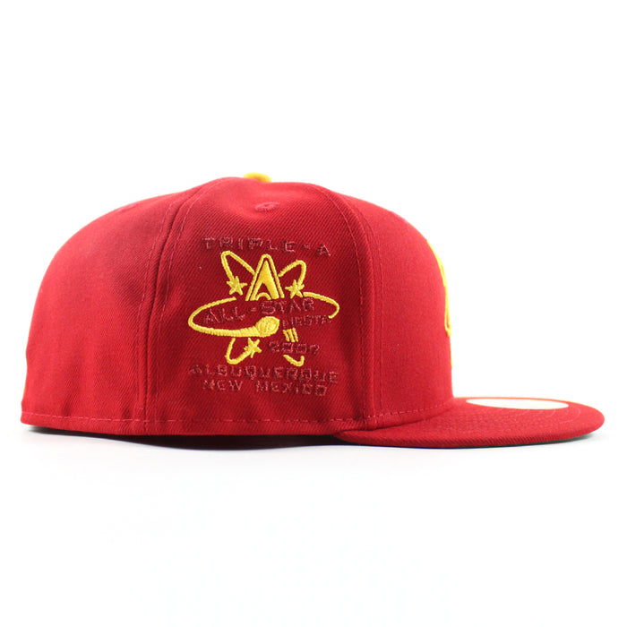 ALBUQUERQUE ISOTOPES 2007 All Star Game New Era 59Fifty Fitted Hat (Scarlet Red Green Under Brim)
