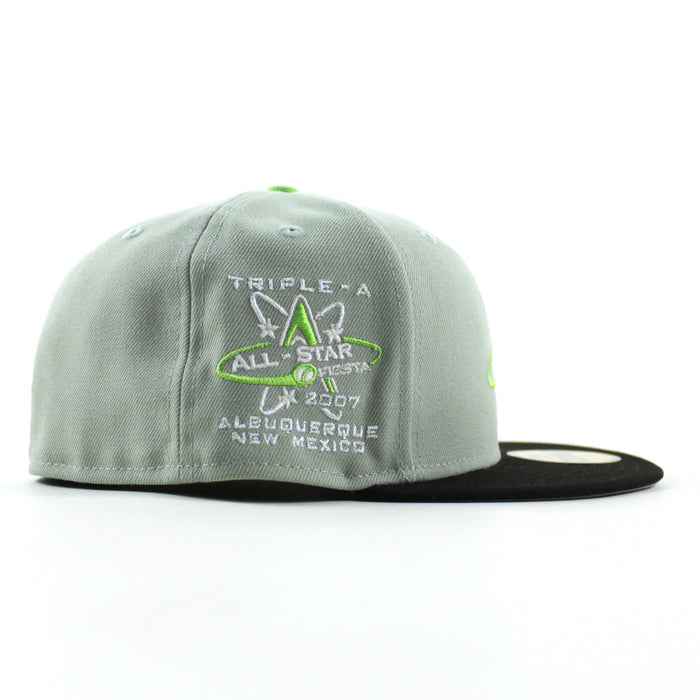 ALBUQUERQUE ISOTOPES Triple A Baseball New Era 59Fifty Fitted Hat (Everest Green Black Gray Under Brim)
