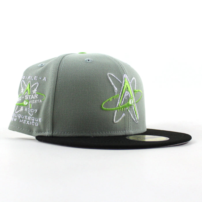 ALBUQUERQUE ISOTOPES Triple A Baseball New Era 59Fifty Fitted Hat (Everest Green Black Gray Under Brim)