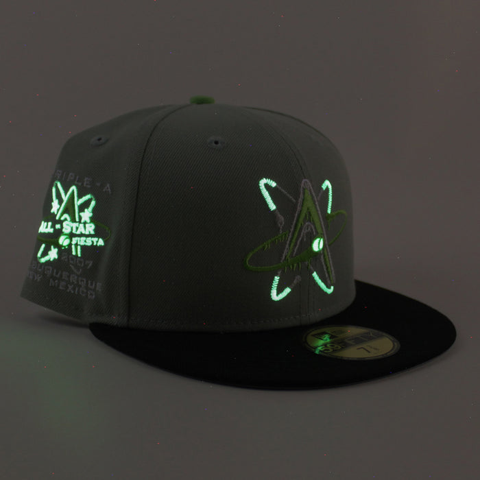 ALBUQUERQUE ISOTOPES Triple A Baseball New Era 59Fifty Fitted Hat (Everest Green Black Gray Under Brim)