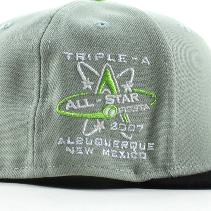 ALBUQUERQUE ISOTOPES Triple A Baseball New Era 59Fifty Fitted Hat (Everest Green Black Gray Under Brim)