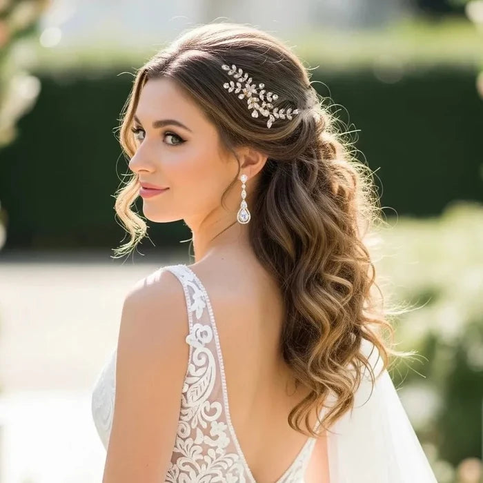 Cubic Zirconia Bridal Hair Comb - Silver / Gold Wedding Hair Accessory