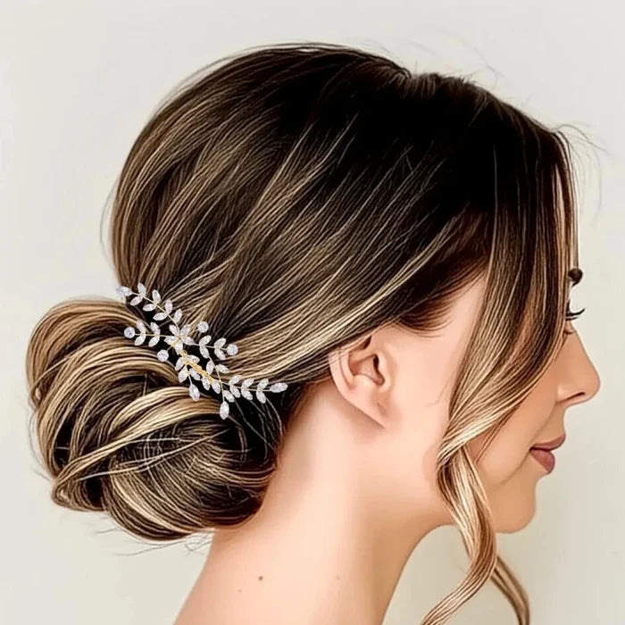 Cubic Zirconia Bridal Hair Comb - Silver / Gold Wedding Hair Accessory