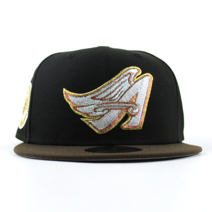 Anaheim Angels 1961 Angels Baseball New Era 59Fifty Fitted Hat (Black Walnut Brown Gray Under Brim)