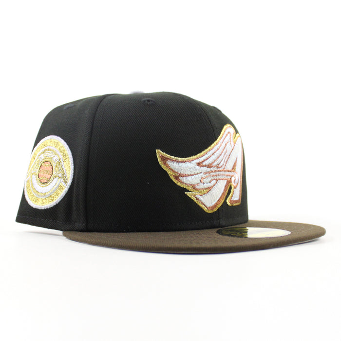Anaheim Angels 1961 Angels Baseball New Era 59Fifty Fitted Hat (Black Walnut Brown Gray Under Brim)