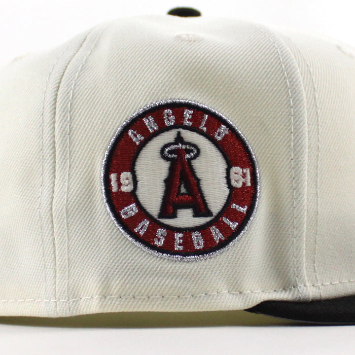 Anaheim Angels 1961 Angels Baseball  New Era 59Fifty Fitted Hat (Chrome White Black Green Gray Under Brim)