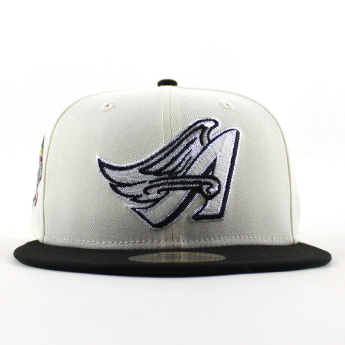 Anaheim Angels 60th Anniversary New Era 59Fifty Fitted Hat (Chrome White Black Green Gray Under Brim)