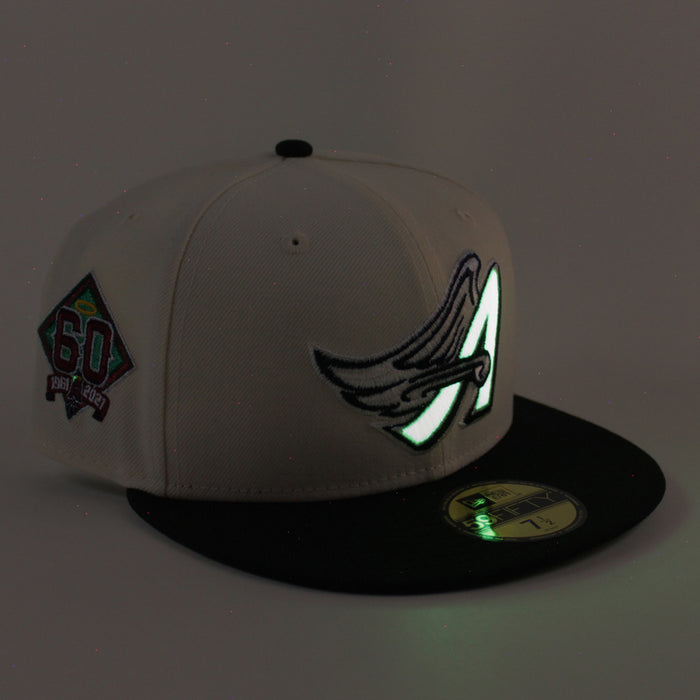 Anaheim Angels 60th Anniversary New Era 59Fifty Fitted Hat (Chrome White Black Green Gray Under Brim)