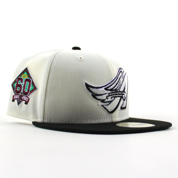 Anaheim Angels 60th Anniversary New Era 59Fifty Fitted Hat (Chrome White Black Green Gray Under Brim)