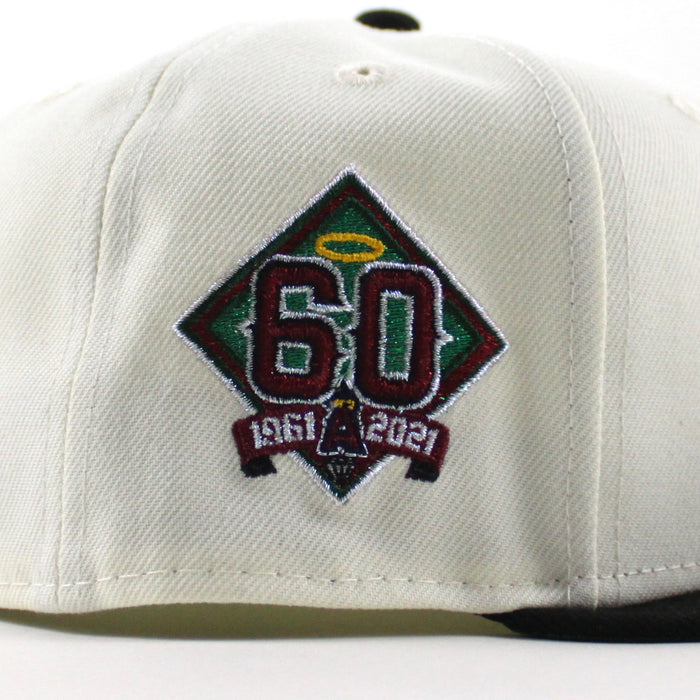 Anaheim Angels 60th Anniversary New Era 59Fifty Fitted Hat (Chrome White Black Green Gray Under Brim)