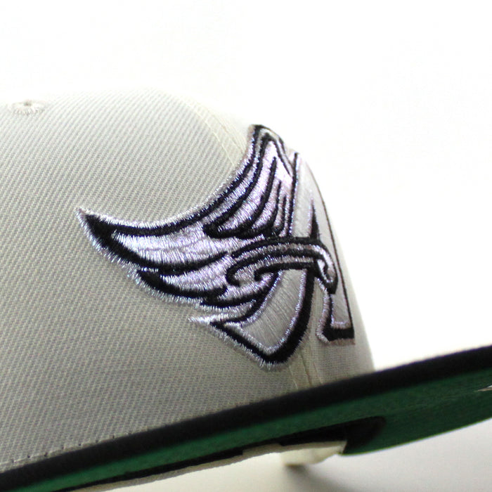 Anaheim Angels 60th Anniversary New Era 59Fifty Fitted Hat (Chrome White Black Green Gray Under Brim)