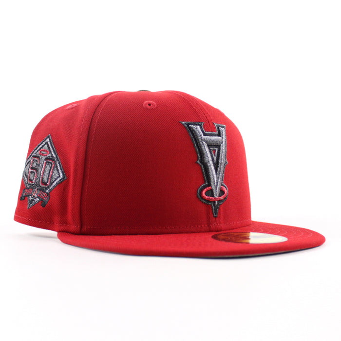 Anaheim Angels 60th Anniversary New Era 59Fifty Fitted Hat (Scarlet Red Gray Under Brim)