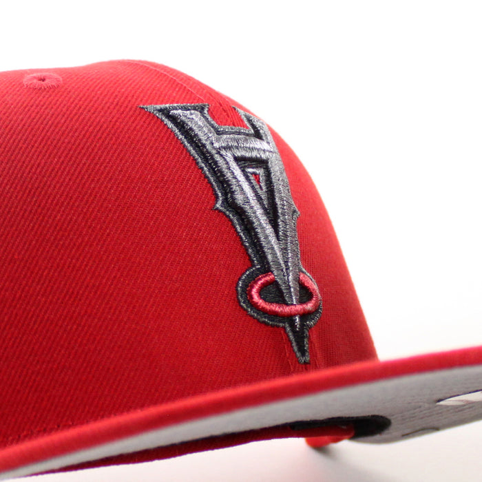 Anaheim Angels 60th Anniversary New Era 59Fifty Fitted Hat (Scarlet Red Gray Under Brim)