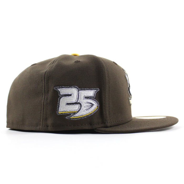 Anaheim Ducks 25 Years New Era 59Fifty Fitted Hat (Walnut Gray Under brim)