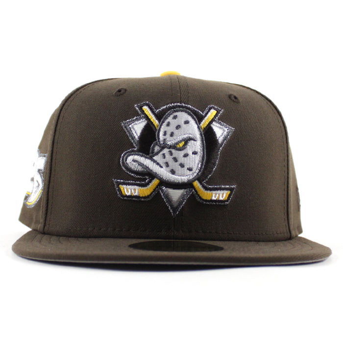 Anaheim Ducks 25 Years New Era 59Fifty Fitted Hat (Walnut Gray Under brim)