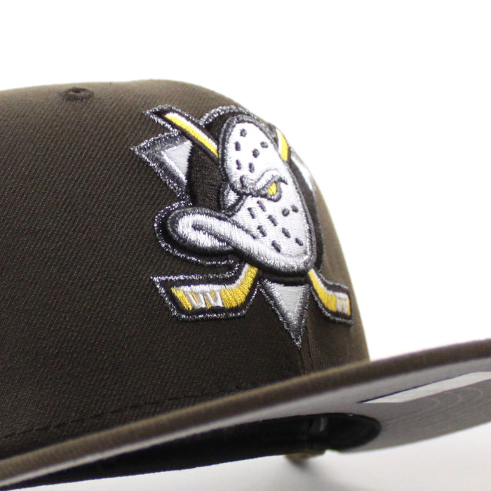 Anaheim Ducks 25 Years New Era 59Fifty Fitted Hat (Walnut Gray Under brim)