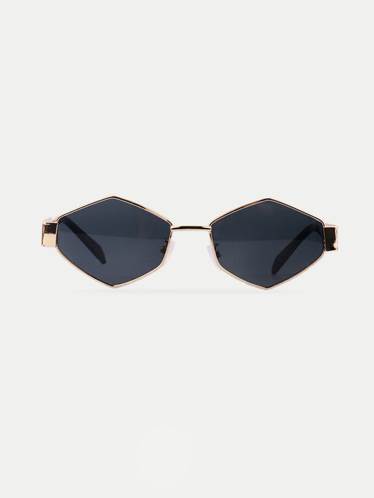 Angular Metal Festival Sunglasses | Gold/Black-Image 1