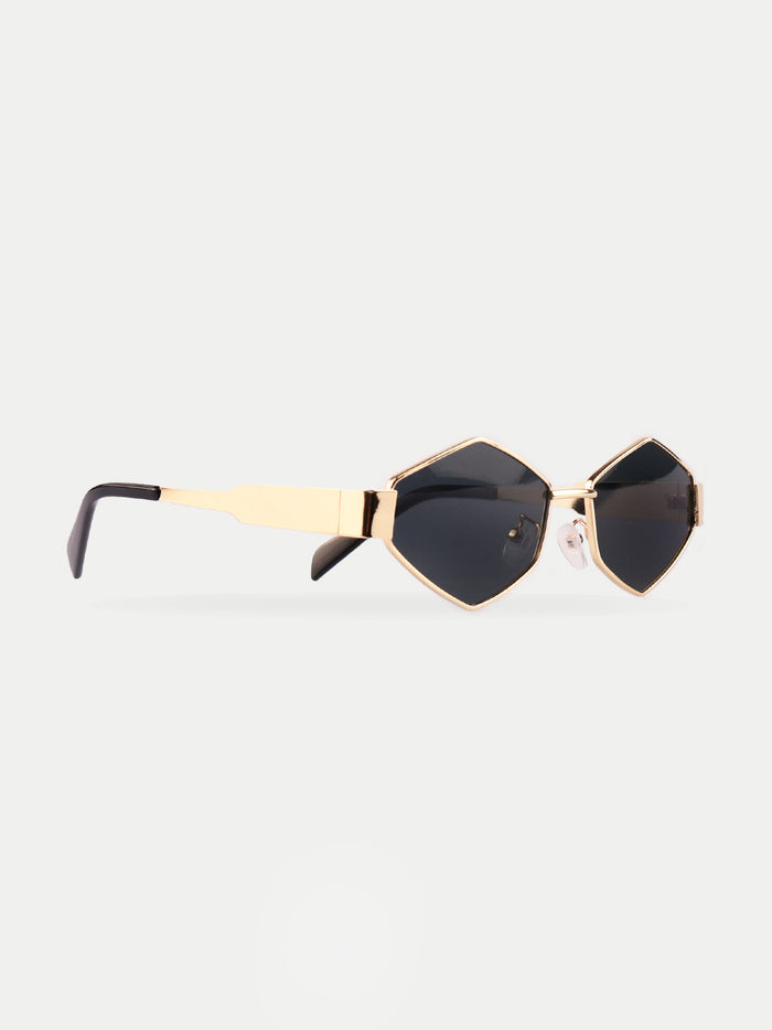 Angular Metal Festival Sunglasses | Gold/Black-Image 3
