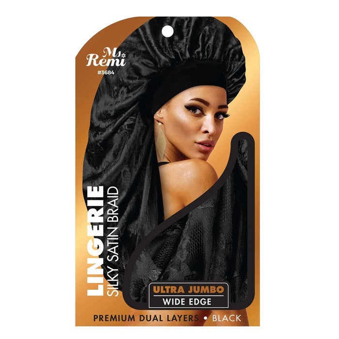 ANNIE Ms. Remi Lingerie Wide Edge Silky Satin Braid Bonnet [Ultra Jumbo]