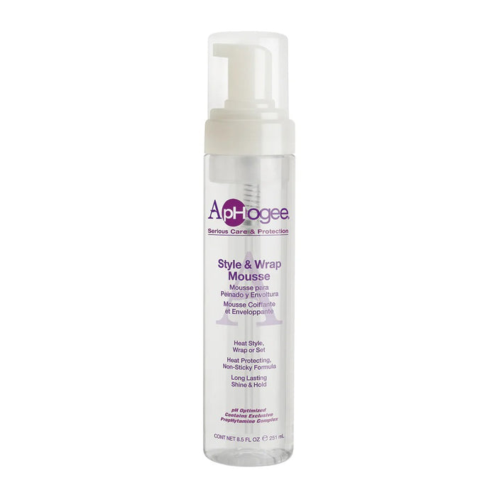 APHOGEE Style and Wrap Mousse pump bottle hair styling mousse for wigs heat protect long lasting shine