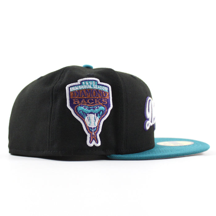 Arizona Diamondbacks 1998 Inaugural Season New Era 59Fifty Fitted Hat (Black Aqua Gray Under Brim)