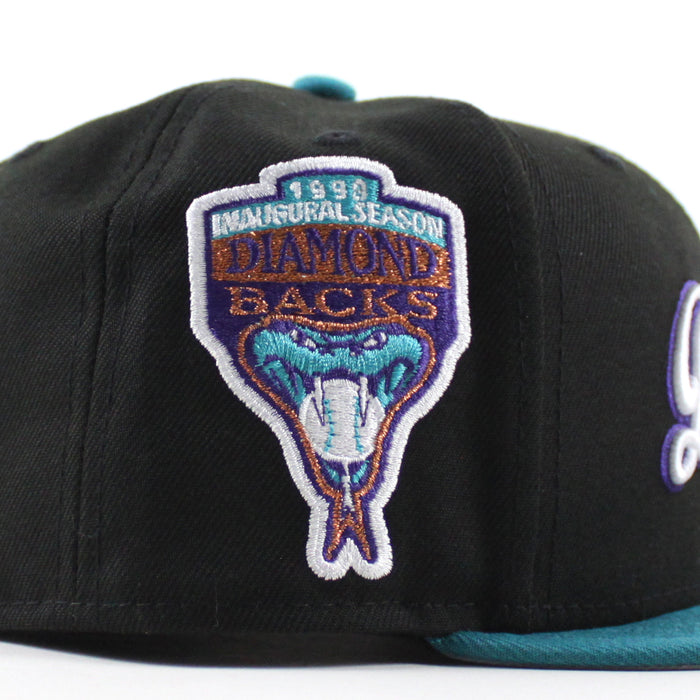 Arizona Diamondbacks 1998 Inaugural Season New Era 59Fifty Fitted Hat (Black Aqua Gray Under Brim)