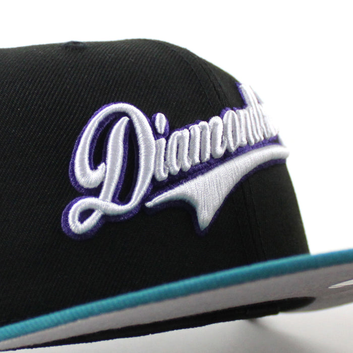 Arizona Diamondbacks 1998 Inaugural Season New Era 59Fifty Fitted Hat (Black Aqua Gray Under Brim)