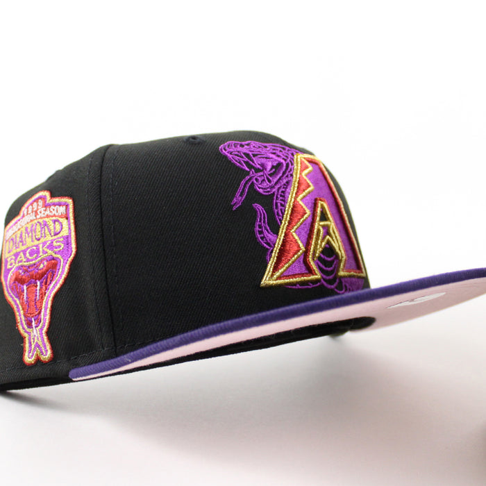 Arizona Diamondbacks 1998 Inaugural Season New Era 59Fifty Fitted Hat (Black Purple Pink Under Brim)