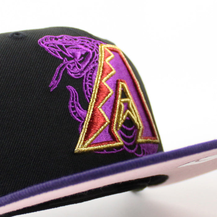 Arizona Diamondbacks 1998 Inaugural Season New Era 59Fifty Fitted Hat (Black Purple Pink Under Brim)