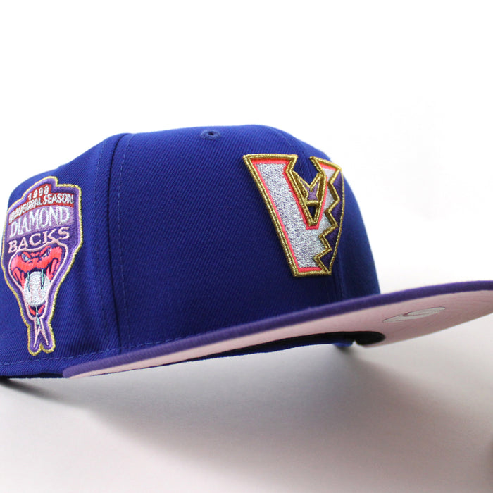 Arizona Diamondbacks 1998 Inaugural Season New Era 59Fifty Fitted Hat (Calming Blue Orchid Pink Under Brim)