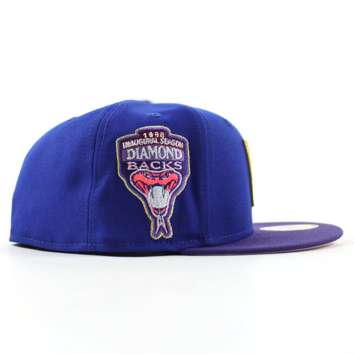 Arizona Diamondbacks 1998 Inaugural Season New Era 59Fifty Fitted Hat (Calming Blue Orchid Pink Under Brim)