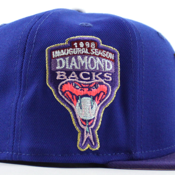Arizona Diamondbacks 1998 Inaugural Season New Era 59Fifty Fitted Hat (Calming Blue Orchid Pink Under Brim)