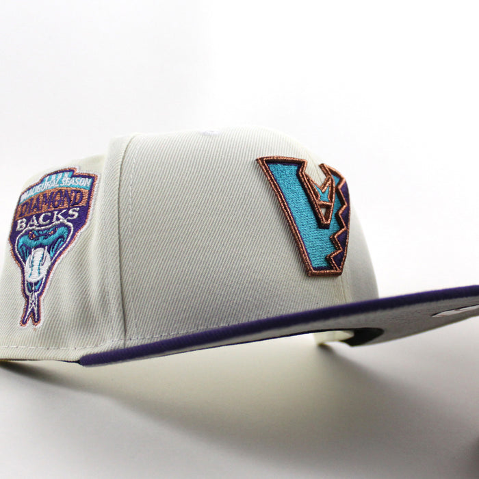 Arizona Diamondbacks 1998 Inaugural Season New Era 59Fifty Fitted Hat (Chrome Purple Gray Under Brim)