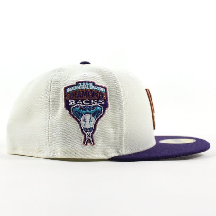 Arizona Diamondbacks 1998 Inaugural Season New Era 59Fifty Fitted Hat (Chrome Purple Gray Under Brim)
