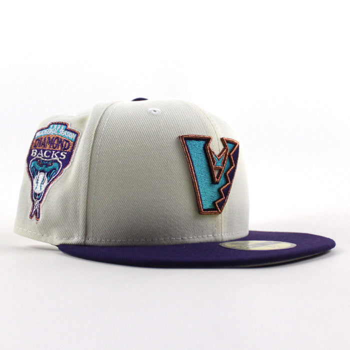 Arizona Diamondbacks 1998 Inaugural Season New Era 59Fifty Fitted Hat (Chrome Purple Gray Under Brim)