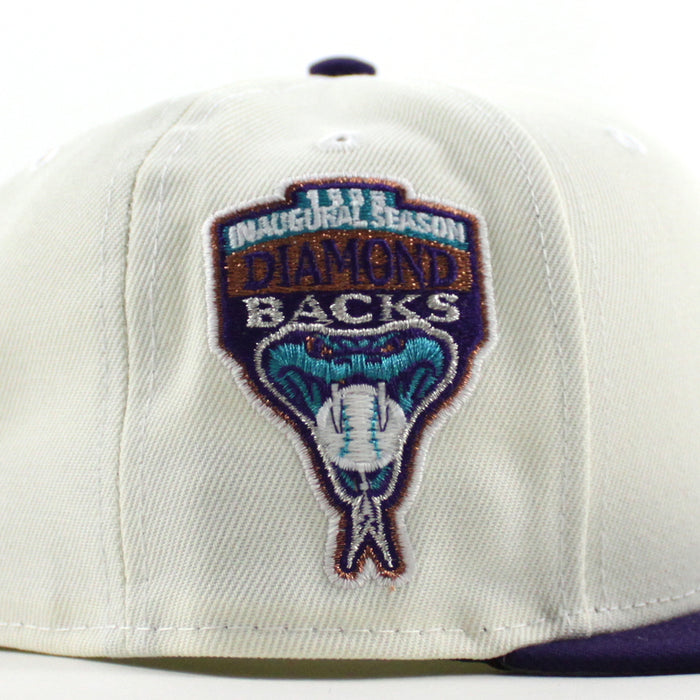 Arizona Diamondbacks 1998 Inaugural Season New Era 59Fifty Fitted Hat (Chrome Purple Gray Under Brim)