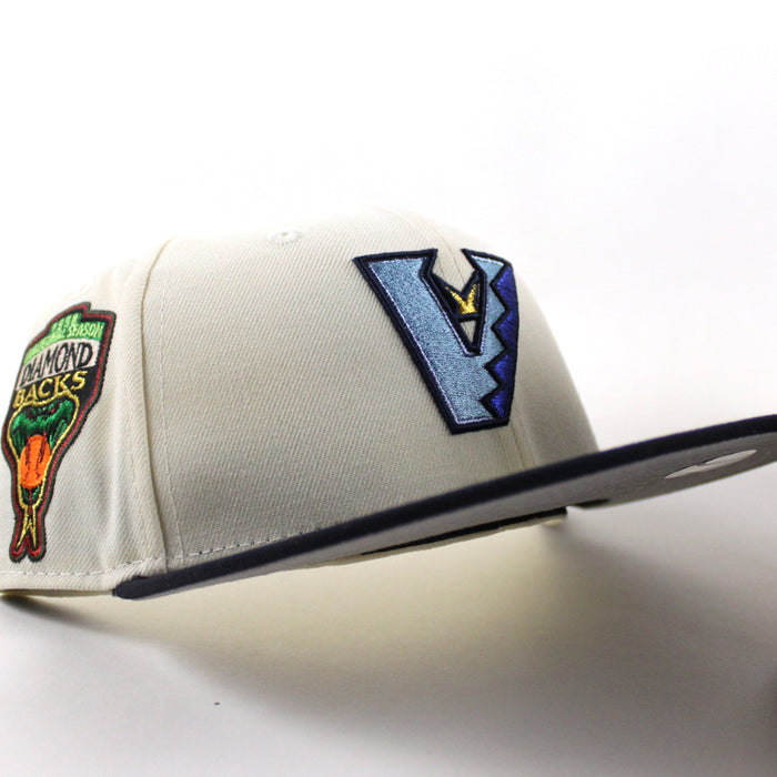 Arizona Diamondbacks 1998 Inaugural Season New Era 59Fifty Fitted Hat (Chrome White Navy Gray Under Brim)