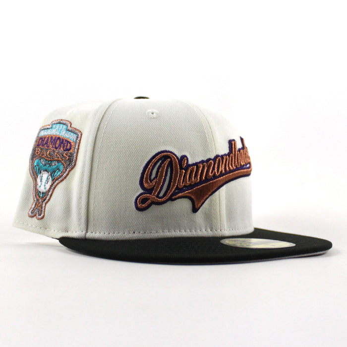 Arizona Diamondbacks 1998 Inaugural Season New Era 59Fifty Fitted Hat (Chrome White Black Gray Under Brim)