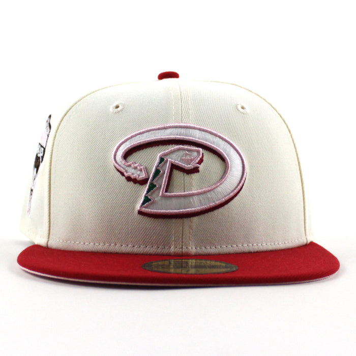 Arizona Diamondbacks 1998 Inaugural Season New Era 59Fifty Fitted Hat (Chrome White Scarlet Red Pink Under Brim)