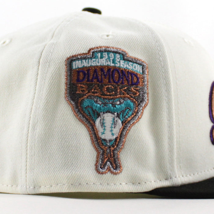 Arizona Diamondbacks 1998 Inaugural Season New Era 59Fifty Fitted Hat (Chrome White Black Gray Under Brim)