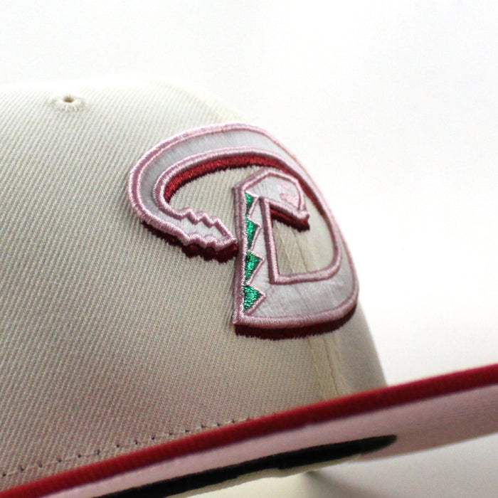 Arizona Diamondbacks 1998 Inaugural Season New Era 59Fifty Fitted Hat (Chrome White Scarlet Red Pink Under Brim)
