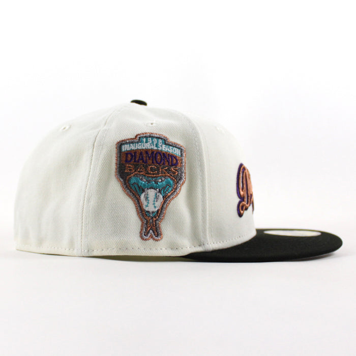 Arizona Diamondbacks 1998 Inaugural Season New Era 59Fifty Fitted Hat (Chrome White Black Gray Under Brim)