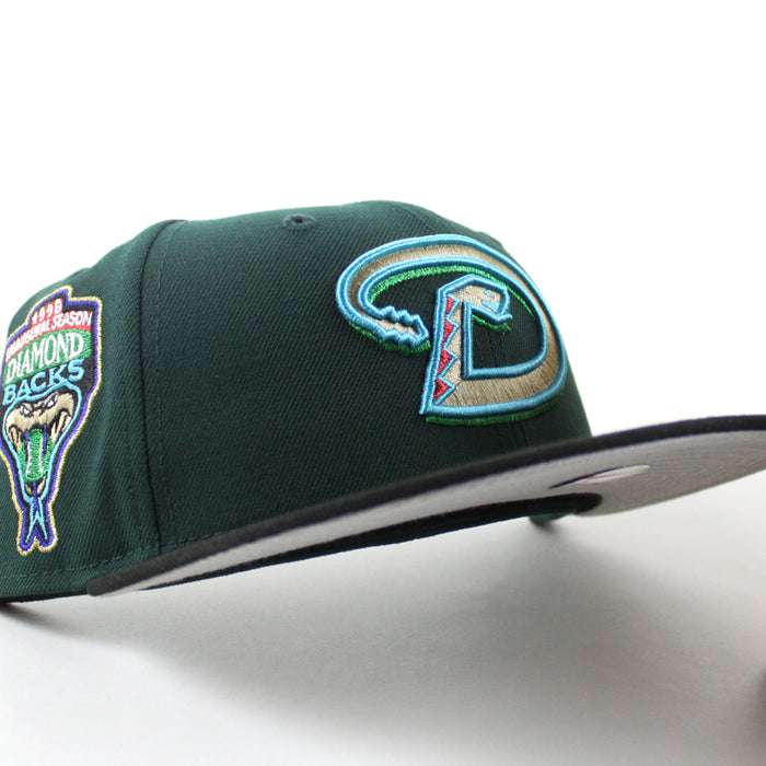Arizona Diamondbacks 1998 Inaugural Season New Era 59Fifty Fitted Hat (Dark Green Black Gray Under Brim)